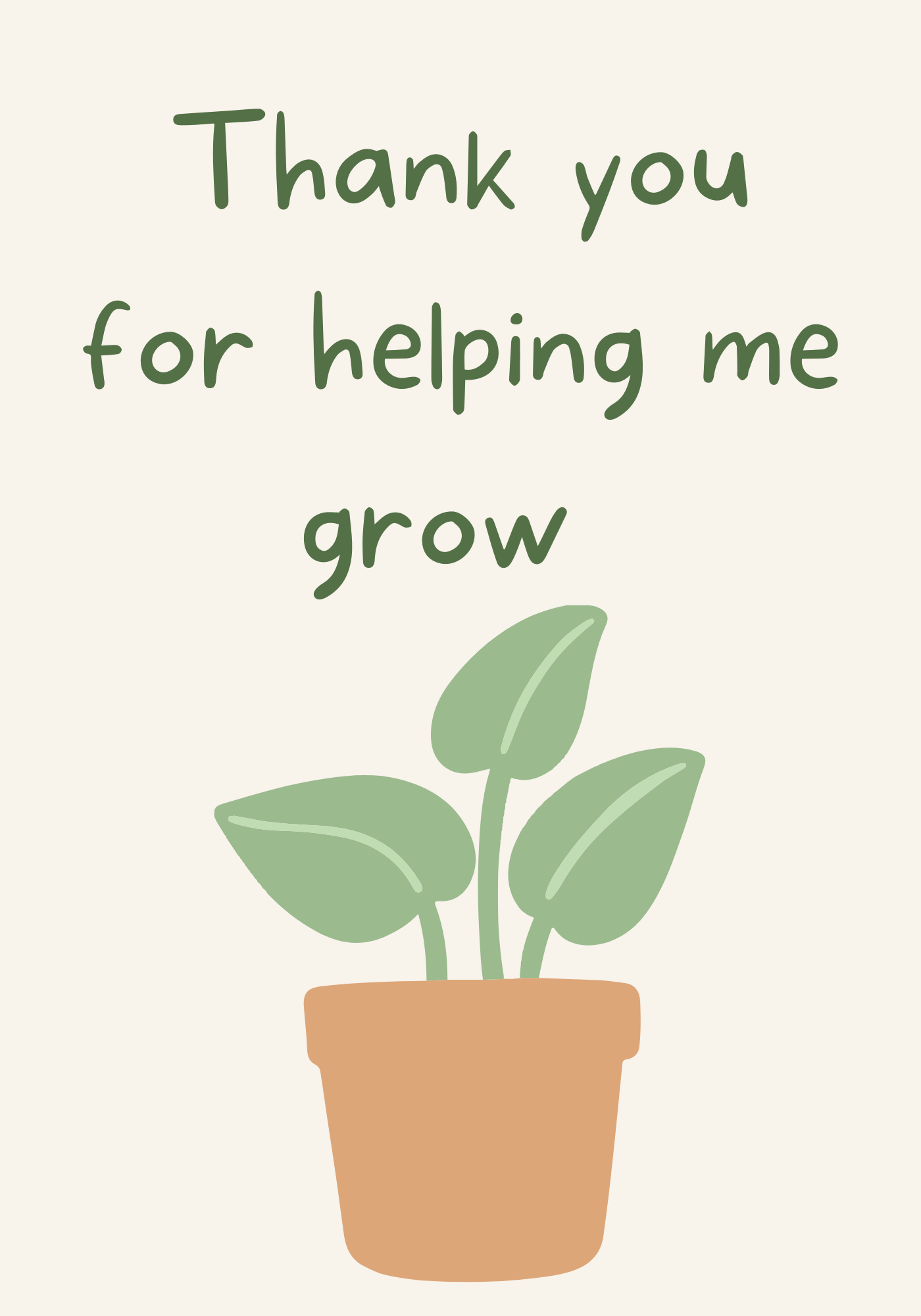 Thank You For Helping Me Grow Notebook